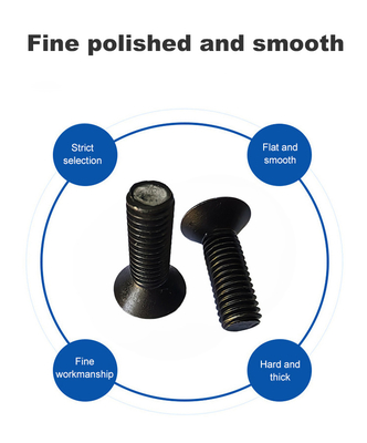 DIN Standard Durable Flat Head Socket Cap Screw Nero in acciaio al carbonio Full Thread