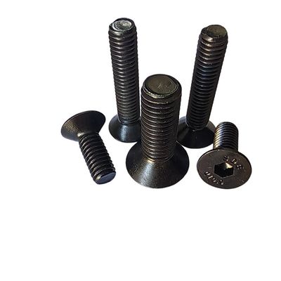 Flat Countersunk Head Hex Cap Screw Acciaio Legato Fully Blackened Thread per Industriali