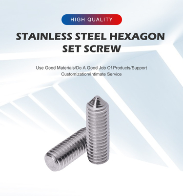 In acciaio inossidabile Dog Point Hexagon Socket Set Screw con sistema di misurazione metrica