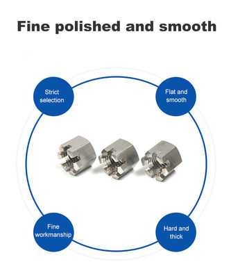 Standard DIN935 Acciaio inossidabile 304 316 Titanio Esagonale Scalatura Rotonda Serratura Esagonale Noce Castello
