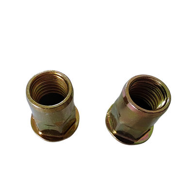 Noce di rivetto aperta semihex con rivestimento in zinco giallo economico per lamiere sottili di acciaio al carbonio