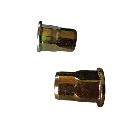 Noce di rivetto aperta semihex con rivestimento in zinco giallo economico per lamiere sottili di acciaio al carbonio