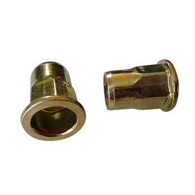 Noce di rivetto aperta semihex con rivestimento in zinco giallo economico per lamiere sottili di acciaio al carbonio