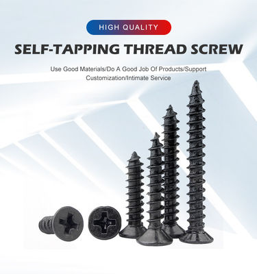 Vetture per pareti a secco rivestite in fosforo nero con testa a tappo piatto e standard ISO