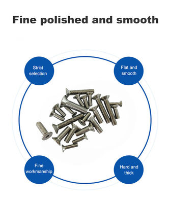 Tipo di filo completo misura INCH Acciaio inossidabile 304 testa anti-affondata viti a testa piatta