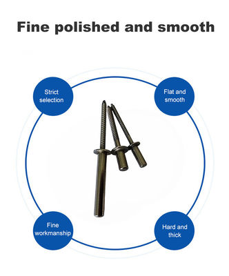 Rivetto chiuso in acciaio inossidabile a testa tonda cieca Rivetto chiuso a pop con finitura brillante