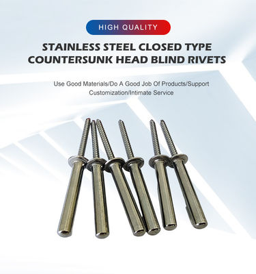 3.2mm/4.0mm/4.8mm/6.4mm Acciaio inossidabile Rivetta cieca in finitura brillante