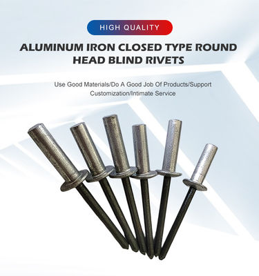 Rivetta chiusa a testa rotonda in alluminio-ferro per applicazioni pesanti