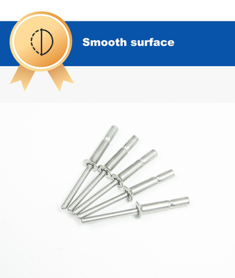 Rivette cieche 4.8mm 6.4mm Interlock Coppa di acciaio a cupola Monobolts Tipo finitura piana