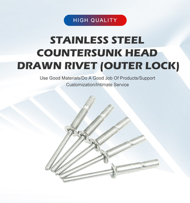 Rivette cieche 4.8mm 6.4mm Interlock Coppa di acciaio a cupola Monobolts Tipo finitura piana