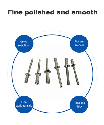 Rivetti a tamburo singolo in acciaio inossidabile di 2,4 mm, 3,2 mm, 4 mm, 4,8 mm, 6 mm di diametro aperto su misura
