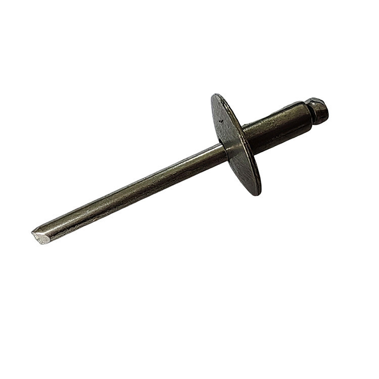 Rivetti di tiro in acciaio di tipo aperto ad alta capacità di carico con bordo grande e finitura luminosa